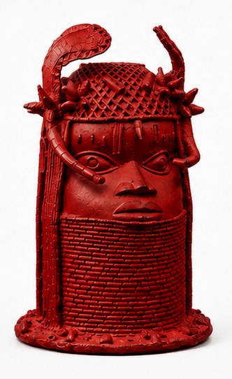 coral memory, a matte-red memorial head